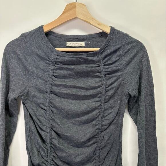 We The Free Gray Long Sleeve Stella Ruching Bodice Too Womens Small Free People - Picture 6 of 11
